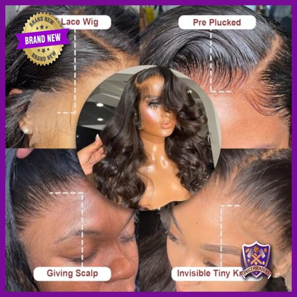13x6 Full Lace Frontal Wig Virgin Human Hair Body Wave Glueless